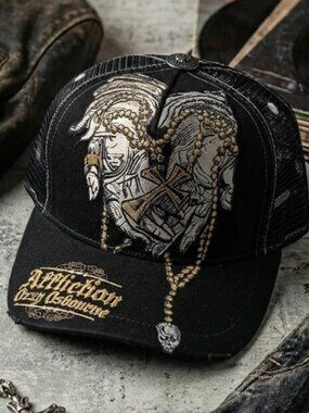 Affliction Ozzy Osbourne Hat Vintage Black Snapback Cap New with Tags Rare Y2K Affliction | Accessories | Very Rare Affliction Vintage New  main image 4